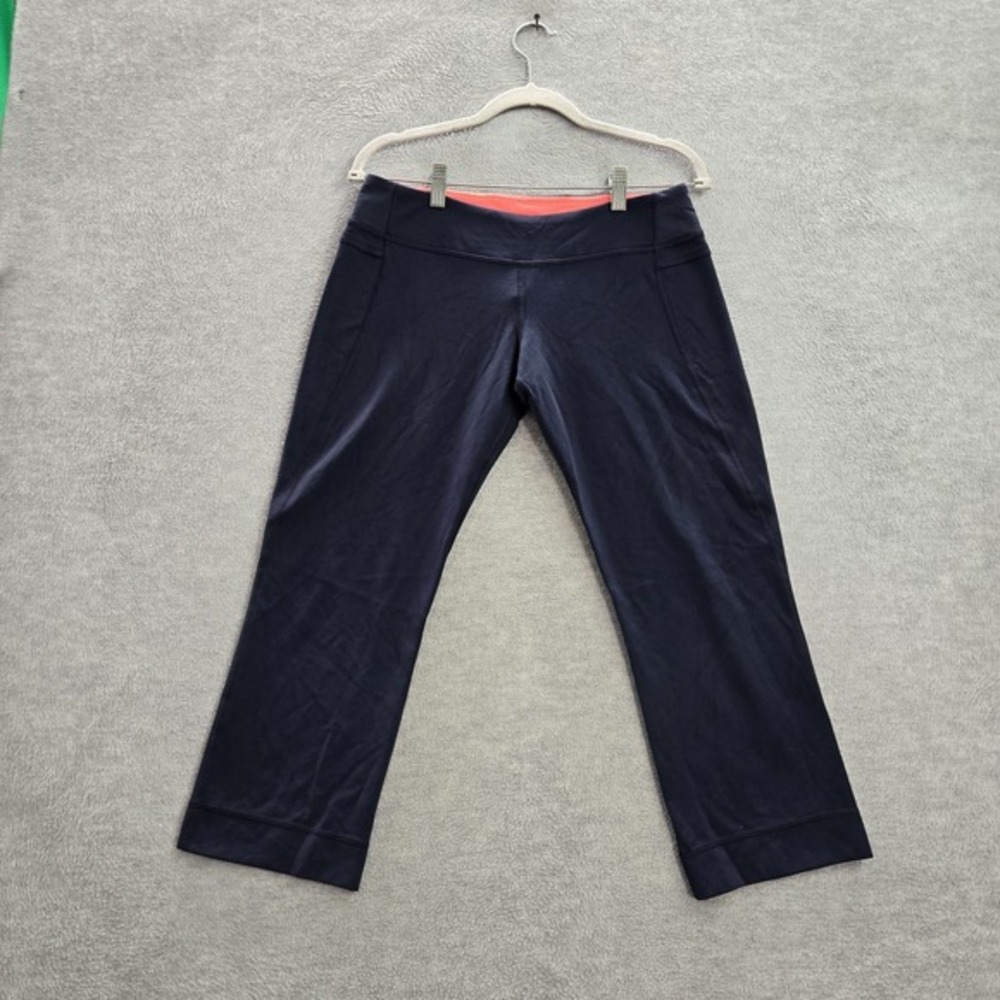 Lululemon Women Activewear Pants 10 Blue Crop Leggings Nylon 24" Inseam